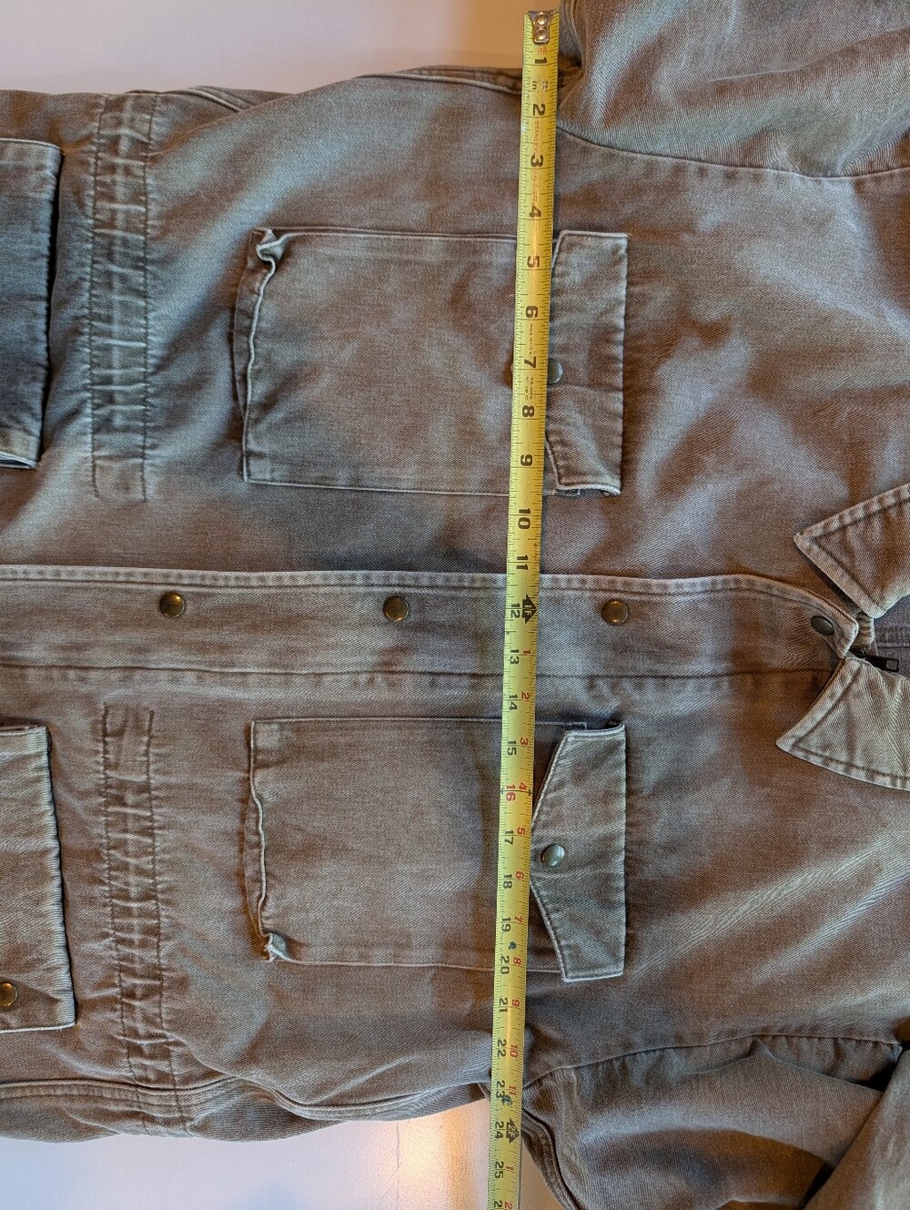 VINTAGE Banana Republic 80s Military Style Field Coat Heavy Cotton Denim XL - Picture 9 of 9
